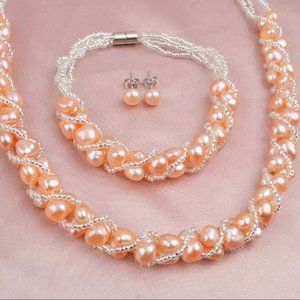 Natural Baroque Pearl Jewelry Set